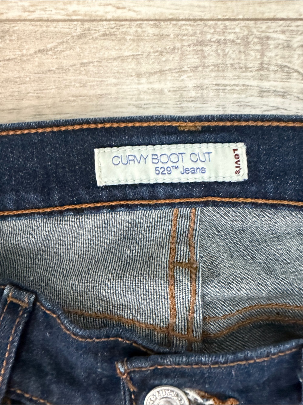 Levi's 529 Curvy Bootcut Jeans Dark Wash Denim Size 10 - Picture 5 of 11
